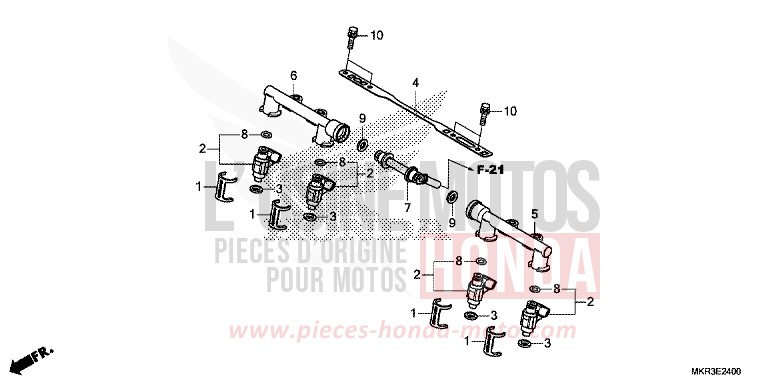KRAFTSTOFFEINSPRITZUNG von CBR1000RR "Fireblade" MAT PEARL MORION BLACK (NHC33) von 2020